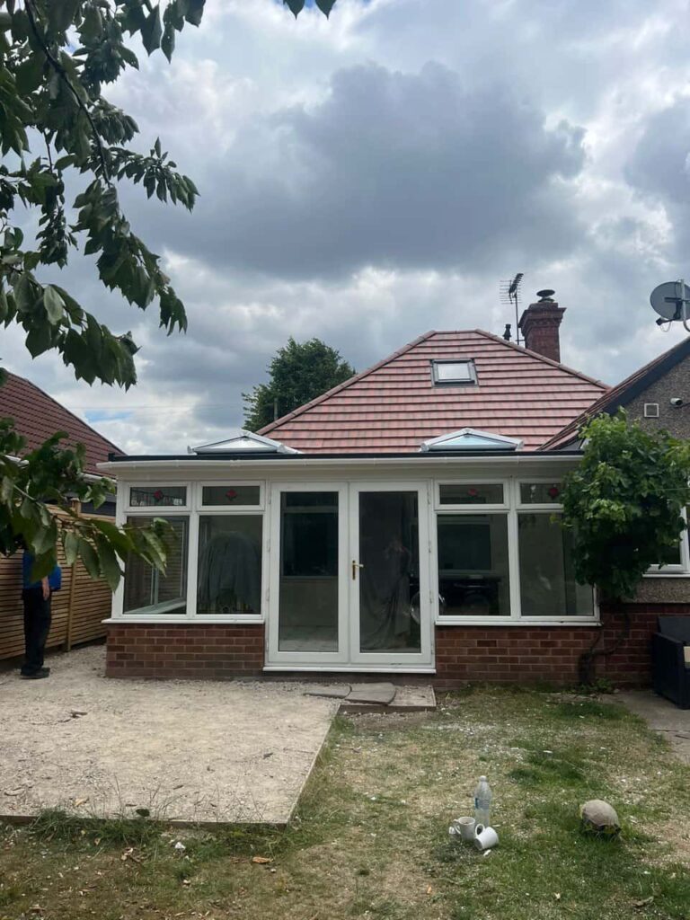 This is a photo of a hipped roof on a bungalow that has just had roof repairs carried out. Works carried out by LJ Roofing Royal Wootton Bassett